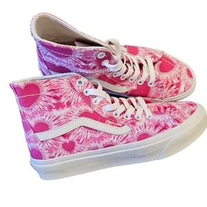 Vans Sk8-Hi Tapered Tie Dye Hearts Fuchsia Pink Sneakers